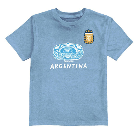 Lionel Messi Argentina National Team Vive La Fete Youth Player Name & Number Stadium Style T-Shirt - Light Blue for sale