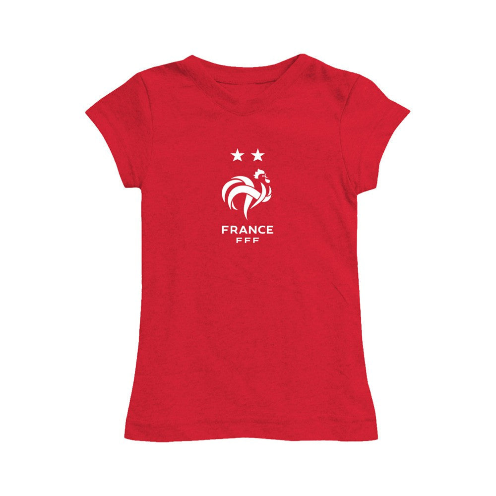 France National Team Vive La Fete Girls Youth Color Badge Fitted T-Shirt - Red outlet