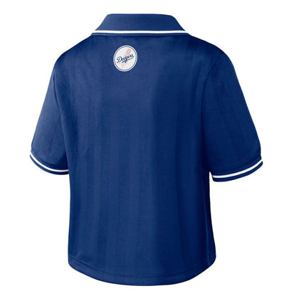 Los Angeles Dodgers WEAR by Erin Andrews Women's Cropped Polo - Royal