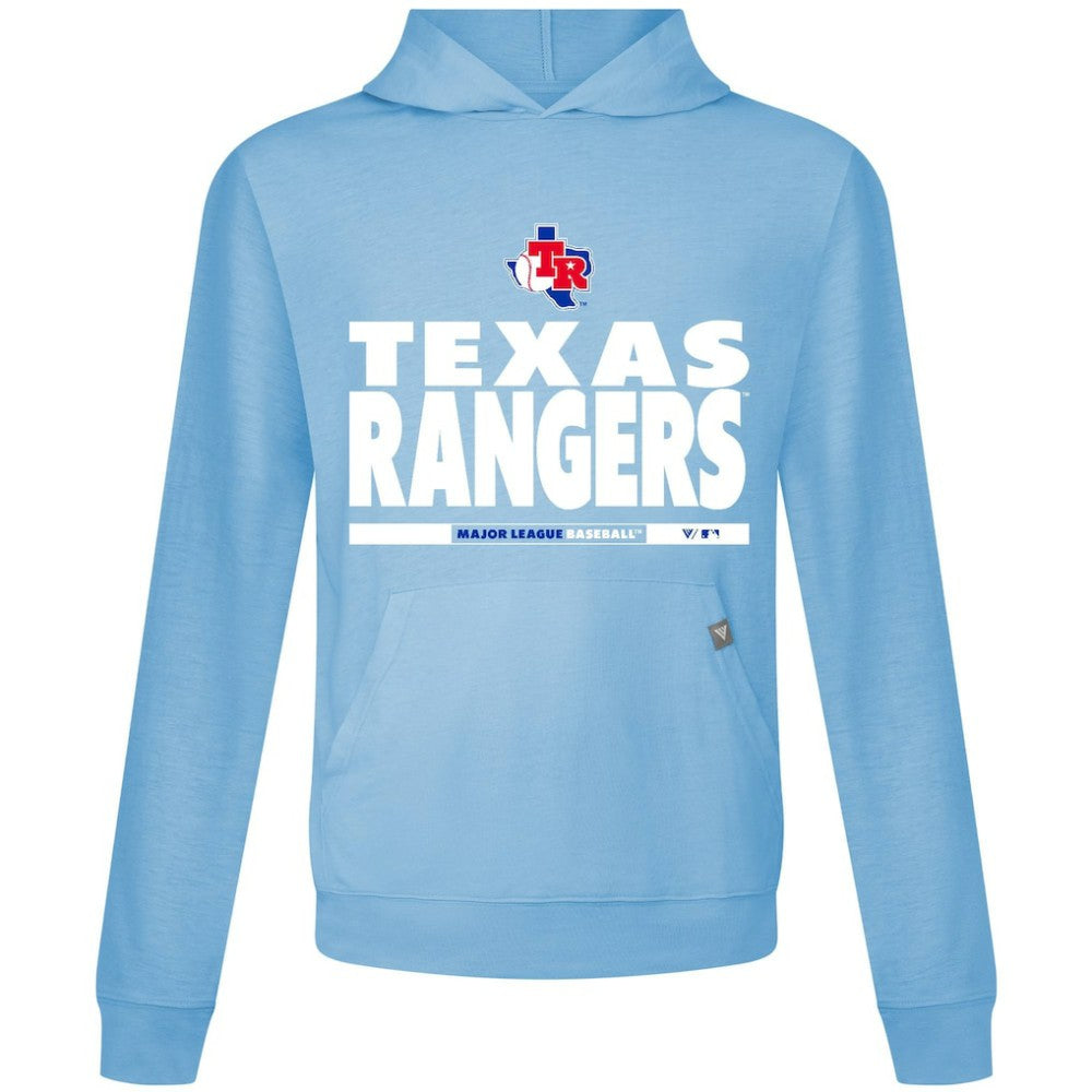 Texas Rangers Levelwear Relay Center Stage Long Sleeve Hooded T-Shirt - Light Blue