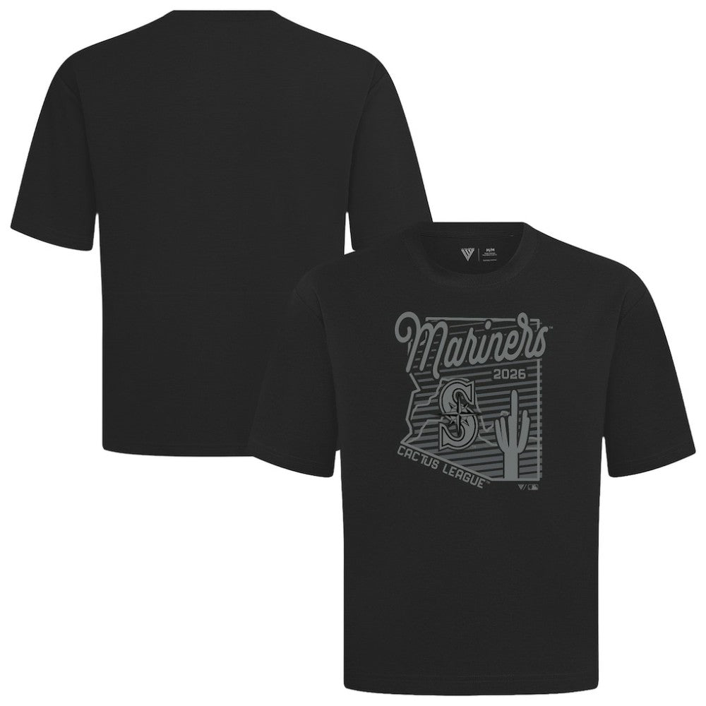 Seattle Mariners Levelwear Sunrise Luxe Signature Knit T-Shirt - Black
