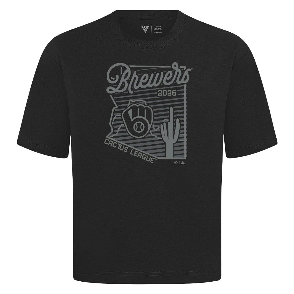 Milwaukee Brewers Levelwear Sunrise Luxe Signature Knit T-Shirt - Black