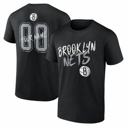 Brooklyn Nets Big & Tall Hustle Personalized Name & Number T-Shirt - Black cheap