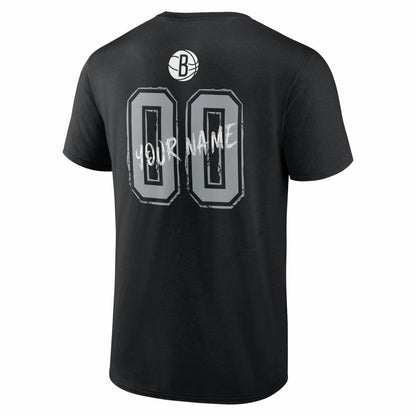 Brooklyn Nets Big & Tall Hustle Personalized Name & Number T-Shirt - Black cheap