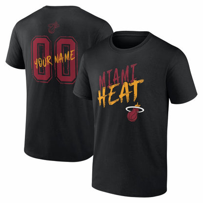 Miami Heat Big & Tall Hustle Personalized Name & Number T-Shirt - Black cheap