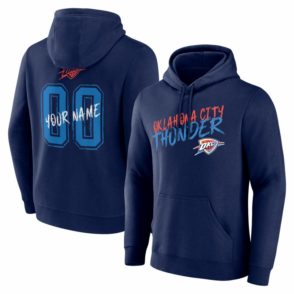 Oklahoma City Thunder Big & Tall Hustle Personalized Name & Number Hoodie sale - Navy discount