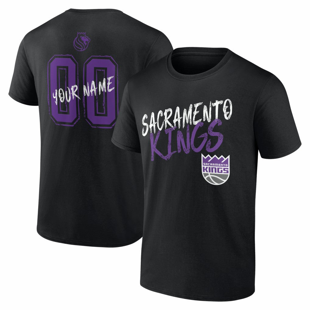 Sacramento Kings Big & Tall Hustle Personalized Name & Number T-Shirt - Black sale