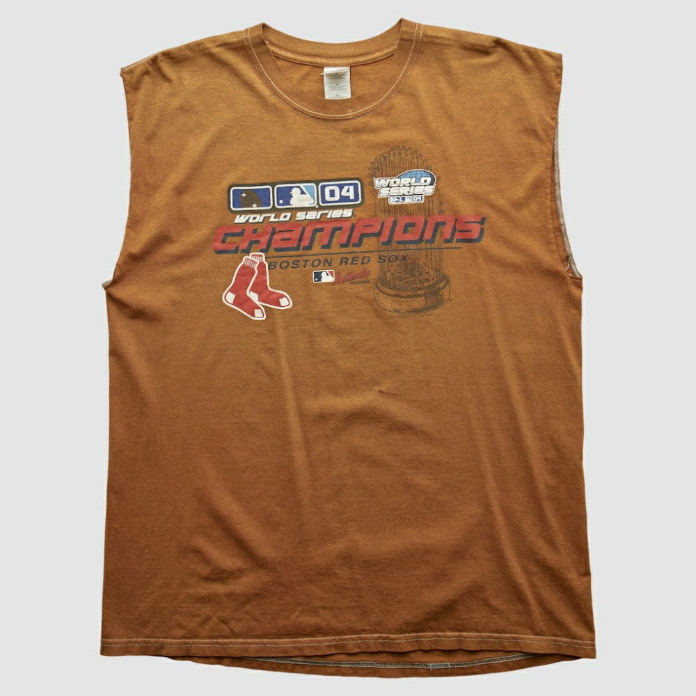 Boston Red Sox Gildan 2004 Tank - Brown Vintage