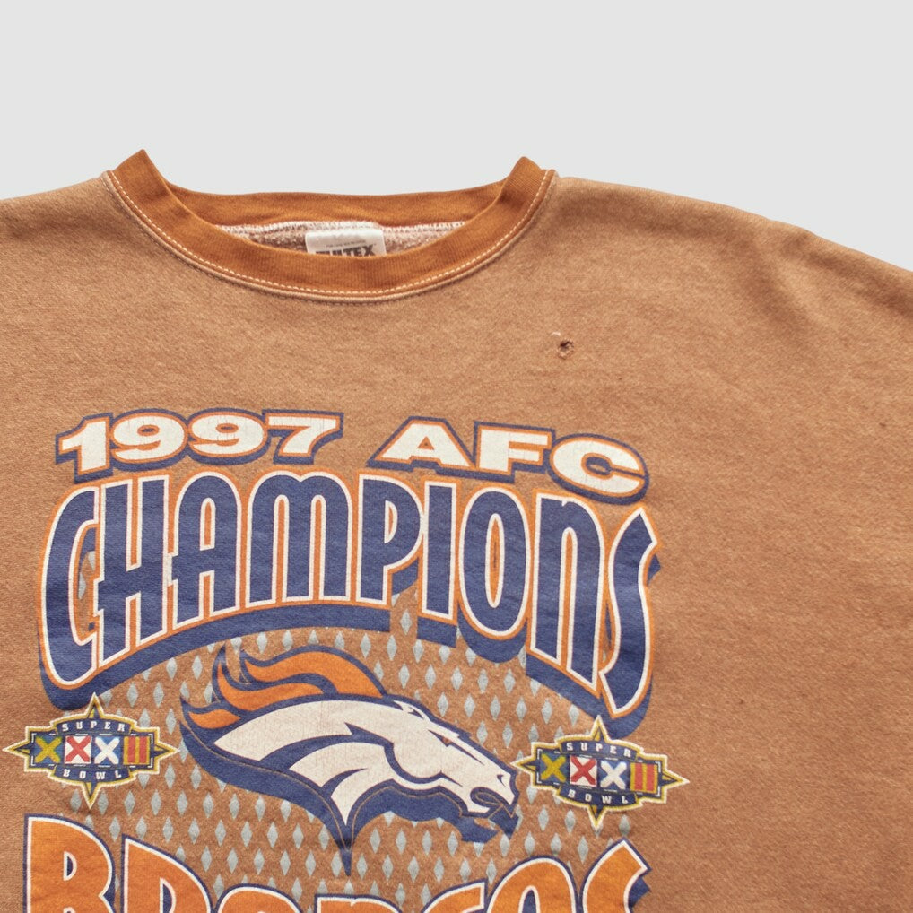 Denver Broncos Tultex 1997 Pullover Sweatshirt - Brown Vintage cheap