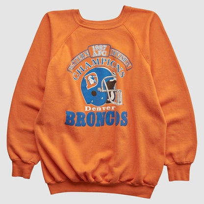 Denver Broncos Trench 1987 Pullover Sweatshirt - Orange Vintage discount