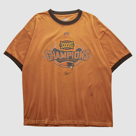 New England Patriots Reebok 2004 T-shirt - Orange Vintage outlet