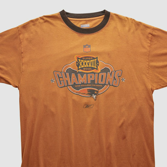 New England Patriots Reebok 2004 T-shirt - Orange Vintage outlet
