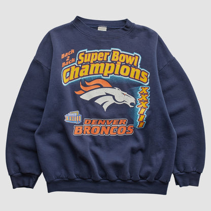 Denver Broncos Logo 7 1999 Pullover Sweatshirt - Navy Vintage outlet