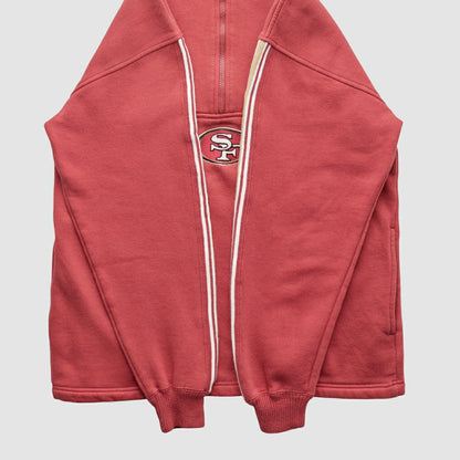 San Francisco 49ers NFL 2000s 1/4 Zip Sweatshirt - Red Vintage on sale