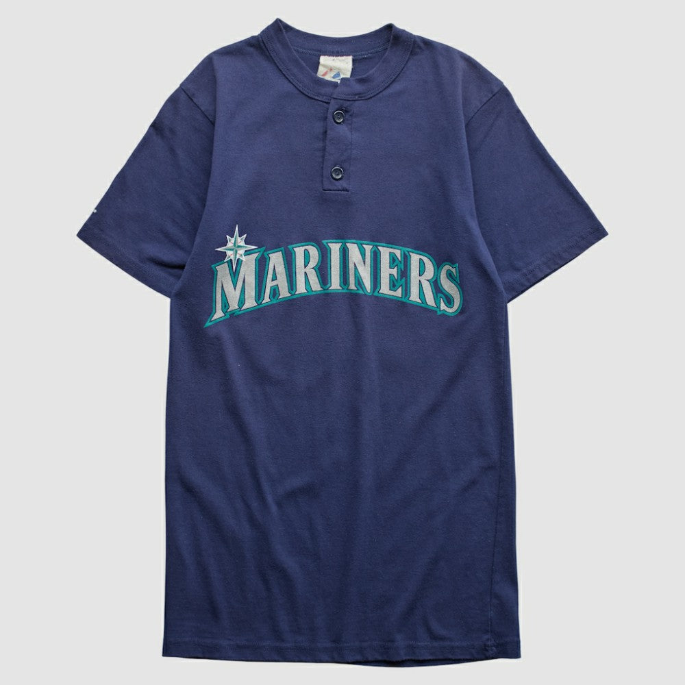 Seattle Mariners Majestic 2000s T-shirt - Navy Vintage