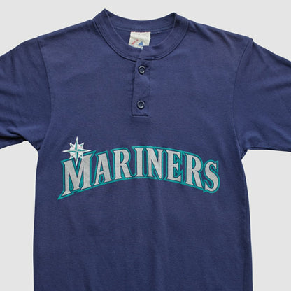 Seattle Mariners Majestic 2000s T-shirt - Navy Vintage