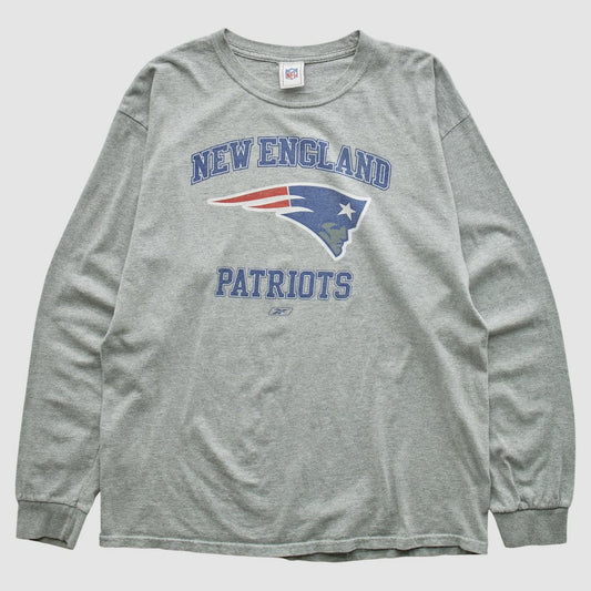 New England Patriots NFL 2000s Long Sleeve T-shirt - Heather Gray Vintage discount
