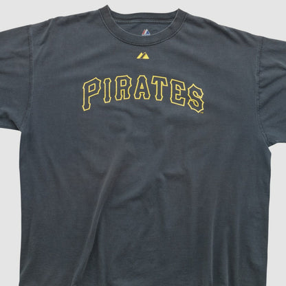 Pittsburgh Pirates Majestic 2000s T-shirt - Charcoal Vintage