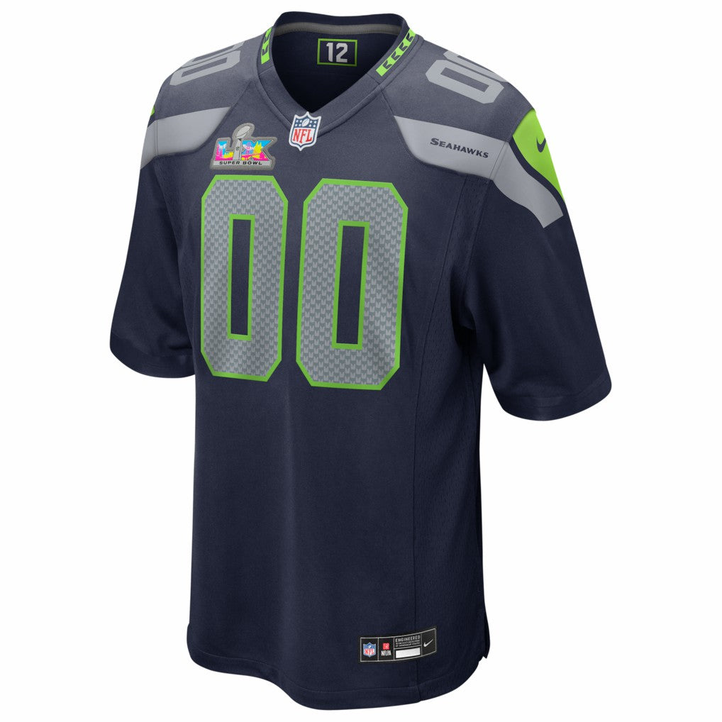 Seattle Seahawks Super Bowl LX Patch Custom Game Jersey - College Navy | Nike for sale