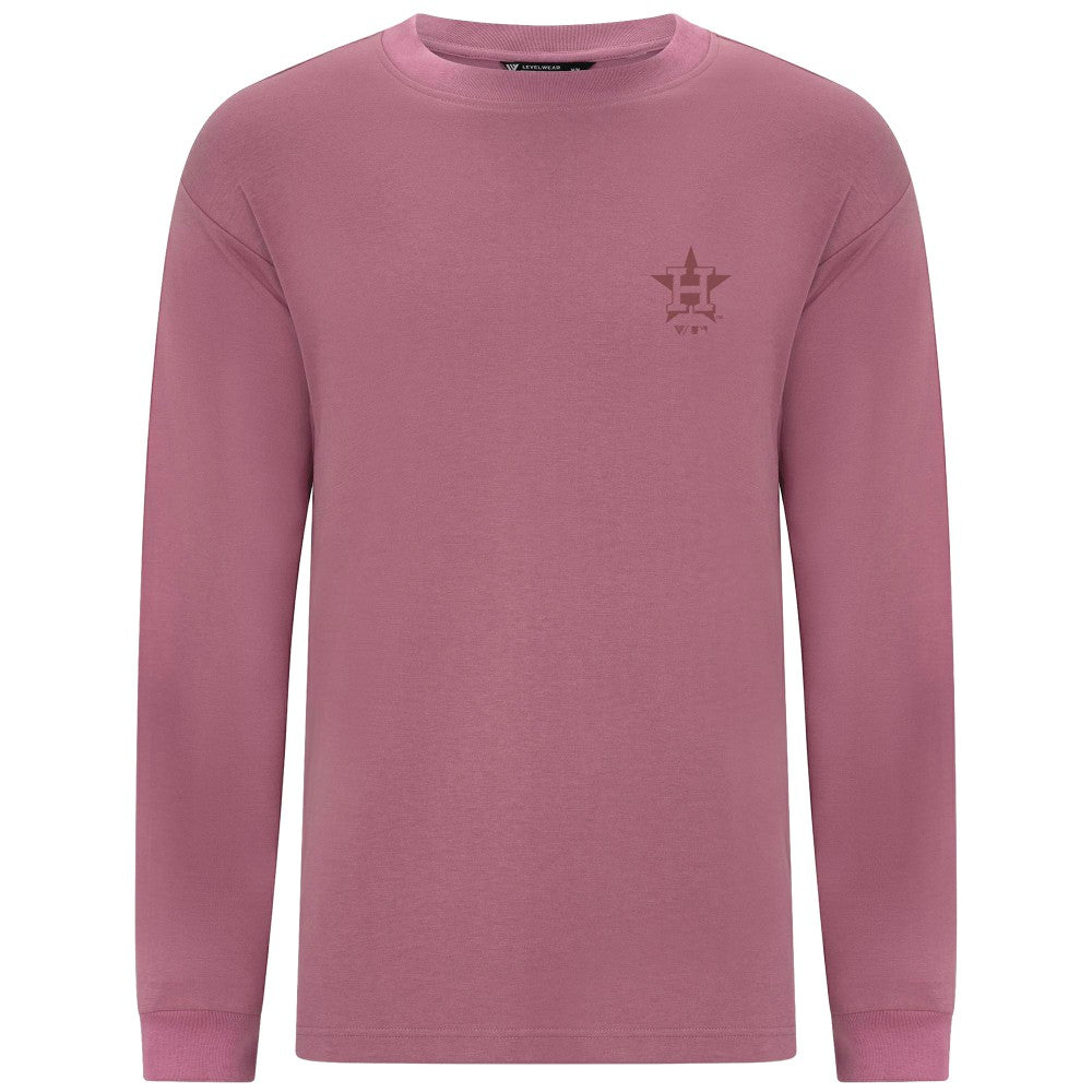 Houston Astros Levelwear Bridal Rose Luxe Signature Long Sleeve T-Shirt - Pink