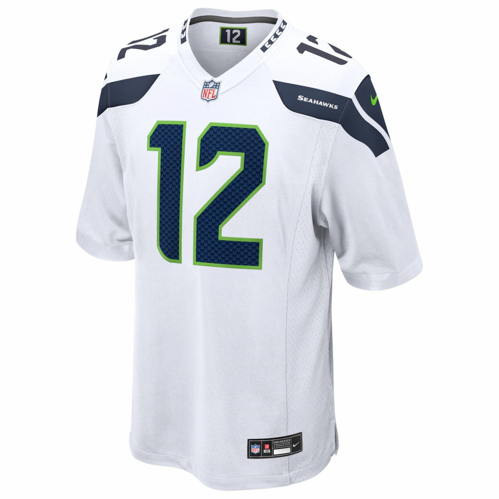 12s Seattle Seahawks Game Jersey - White | Nike on sale