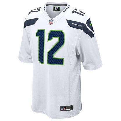 12s Seattle Seahawks Game Jersey - White | Nike on sale