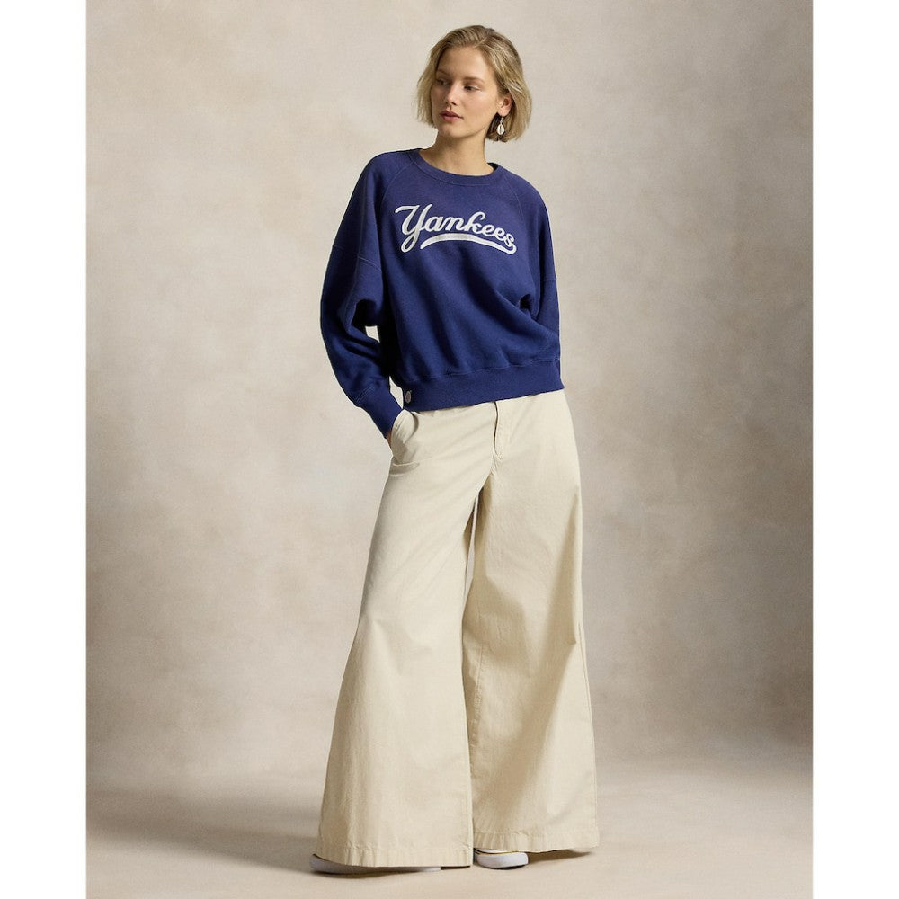Yankees Polo Ralph Lauren Women's Vintage Knit Sweatshirt - Navy