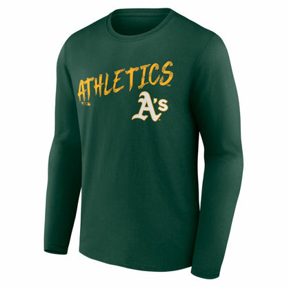Athletics  Hustle Personalized Name & Number Long Sleeve T-Shirt - Green