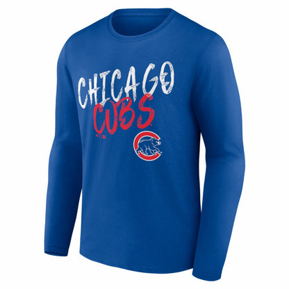 Chicago Cubs  Hustle Personalized Name & Number Long Sleeve T-Shirt - Royal