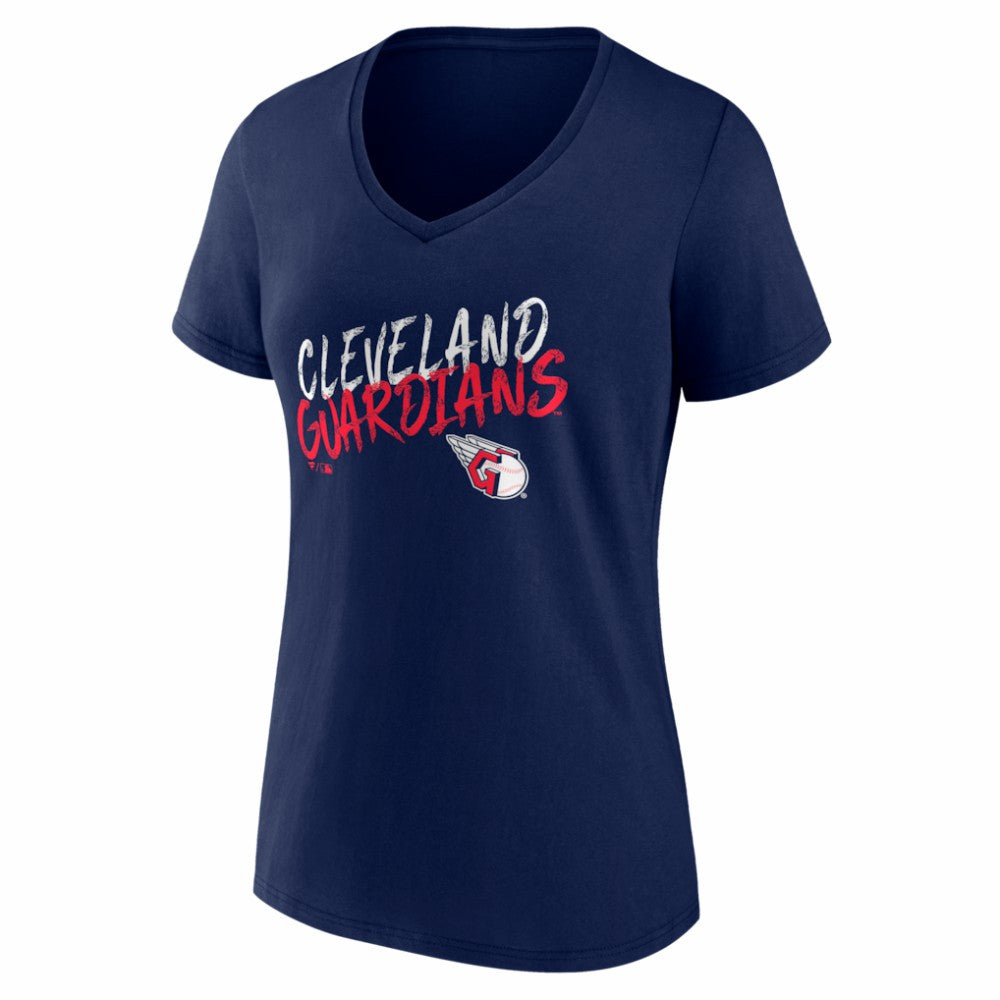 Cleveland Guardians Women's Hustle Personalized Name & Number V-Neck T-Shirt - Navy
