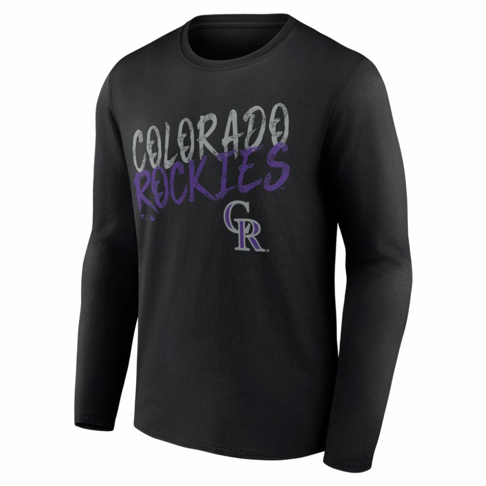 Colorado Rockies  Hustle Personalized Name & Number Long Sleeve T-Shirt - Black