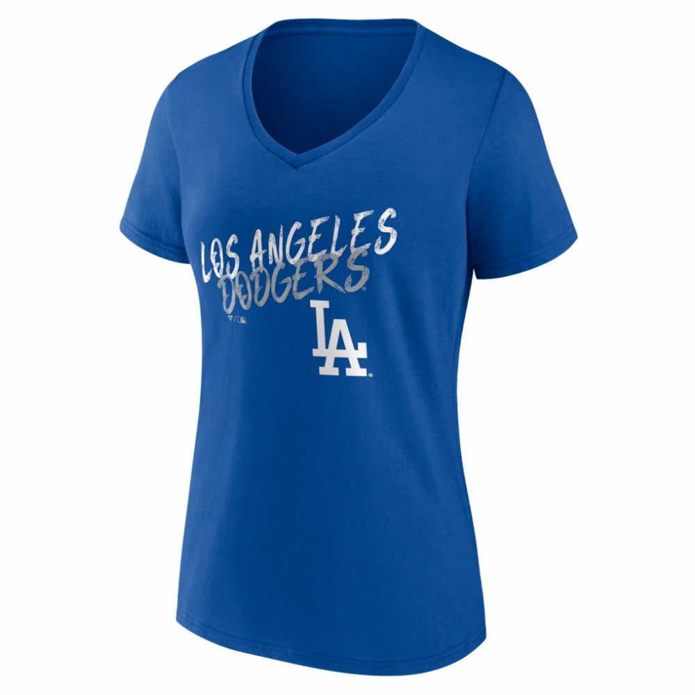 Los Angeles Dodgers Women's Hustle Personalized Name & Number V-Neck T-Shirt - Royal