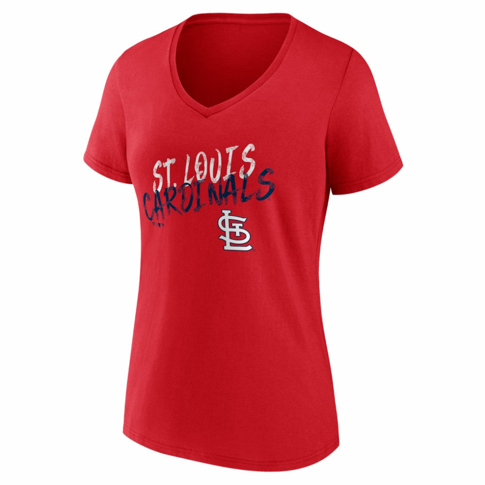 St. Louis Cardinals Women's Hustle Personalized Name & Number V-Neck T-Shirt - Red