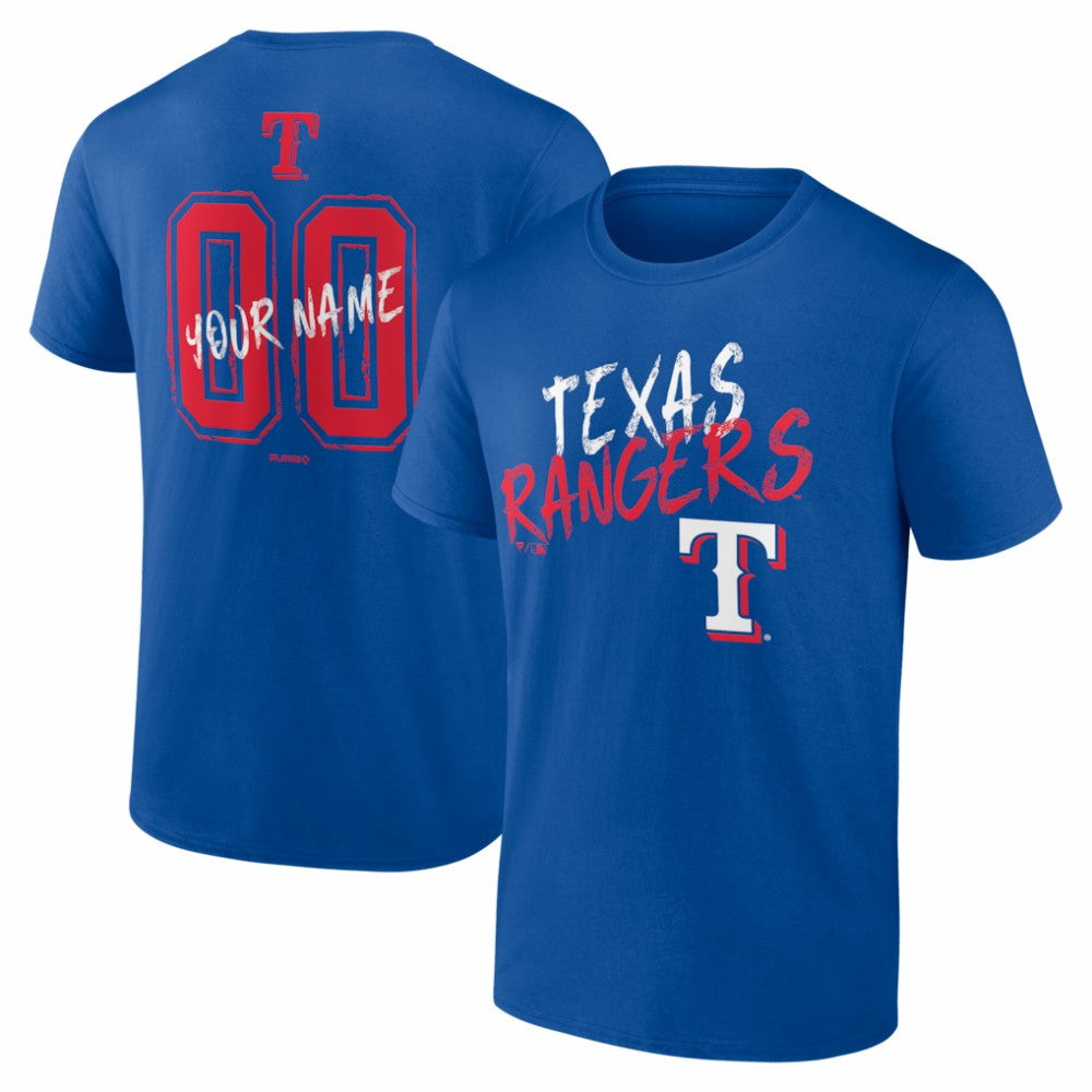 Texas Rangers  Hustle Personalized Name & Number T-Shirt - Royal