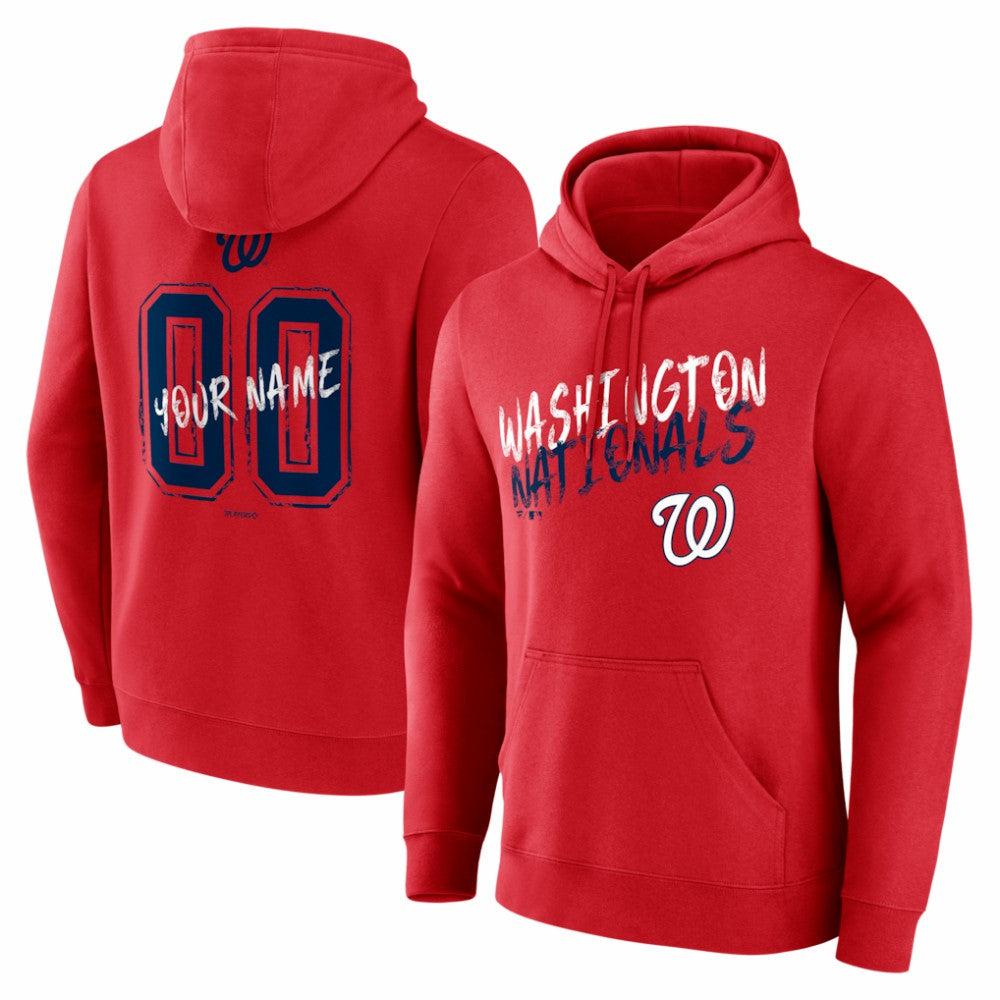 Washington Nationals  Hustle Personalized Name & Number Hoodie - Red
