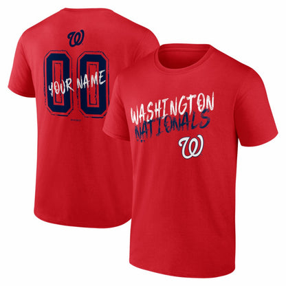 Washington Nationals  Hustle Personalized Name & Number T-Shirt - Red