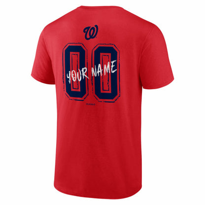 Washington Nationals  Hustle Personalized Name & Number T-Shirt - Red