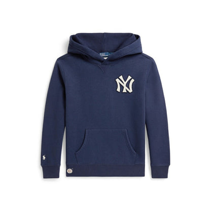 Yankees Polo Ralph Lauren Youth Fleece Hoodie - Navy
