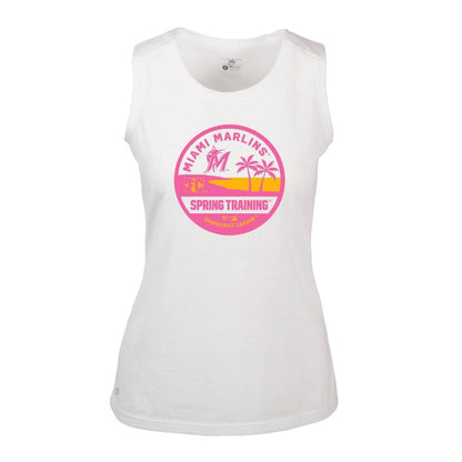 Miami Marlins Levelwear Women's Macy Spring Training Badge Bold Tank Top - White