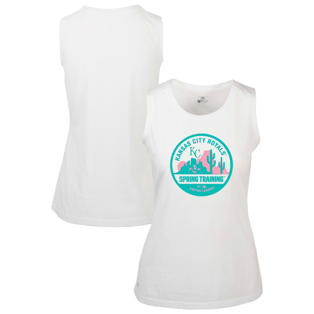 Kansas City Royals Levelwear Women's Macy Spring Training Badge Bold Tank Top - White