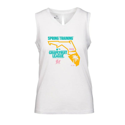Miami Marlins Levelwear Women's 2026 Spring Training Paisley Ball Bold Tank - White