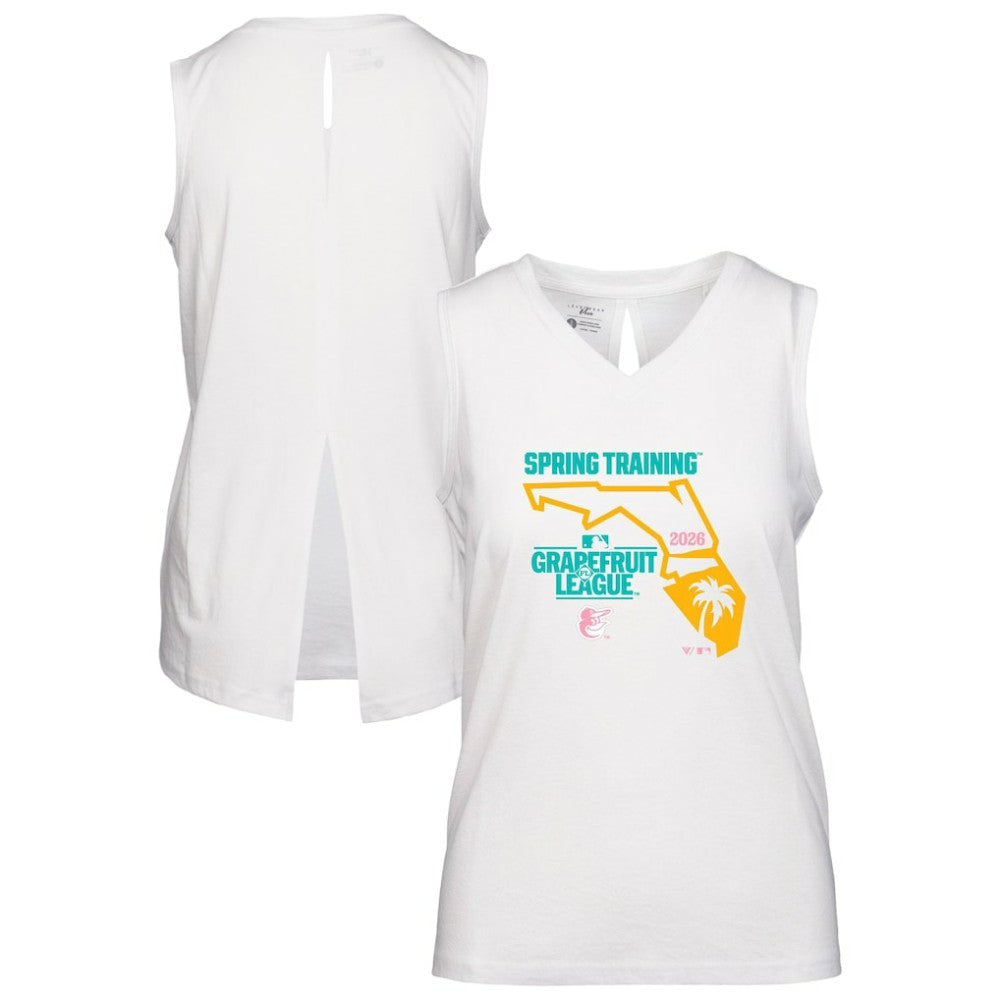 Baltimore Orioles Levelwear Women's 2026 Spring Training Paisley Ball Bold Tank - White
