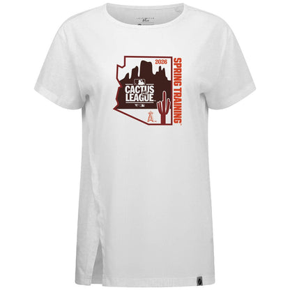 Los Angeles Angels Levelwear Women's 2026 Spring Training Influx Ball Bold T-Shirt - White