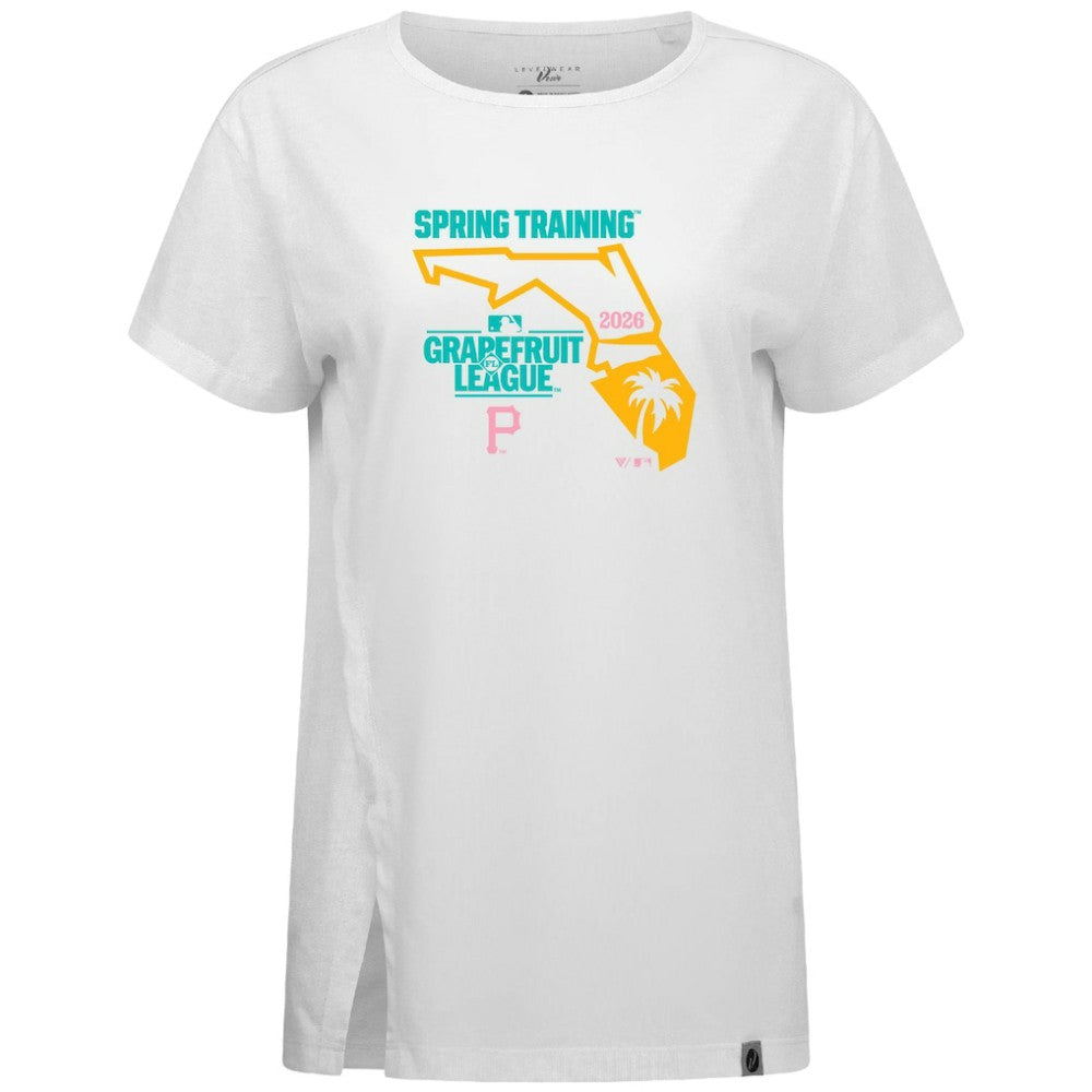 Pittsburgh Pirates Levelwear Women's 2026 Spring Training Influx Ball Bold T-Shirt - White