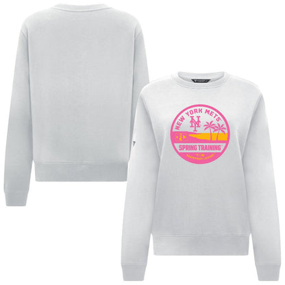 New York Mets Levelwear Women's Yvette Spring Training Badge Bold Sweatshirt - White