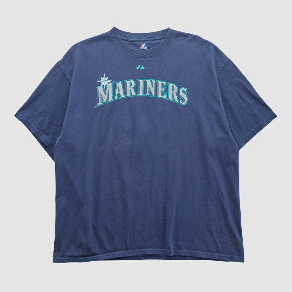 Seattle Mariners Majestic 2000s T-shirt - Navy Vintage