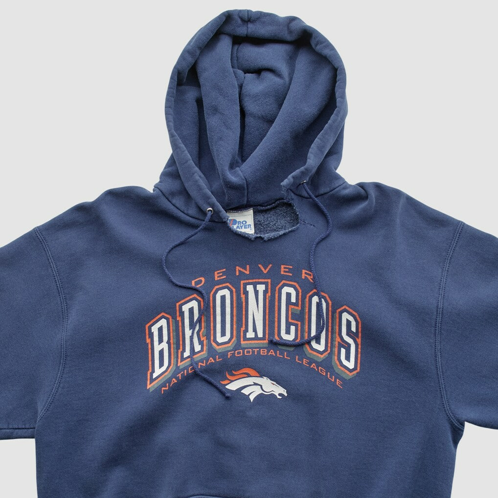 Denver Broncos Pro Player 90s Hooded Pullover Sweatshirt - Navy Vintage online