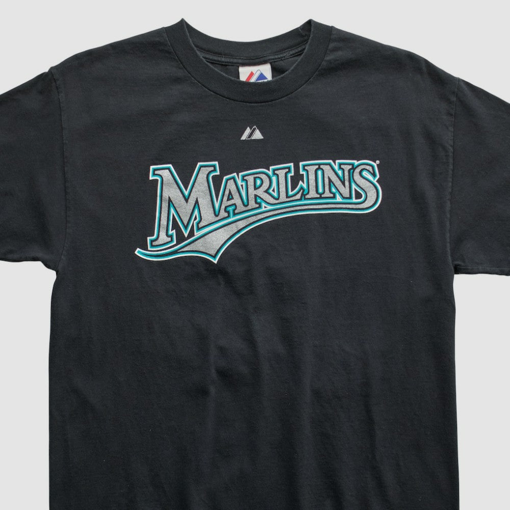 Miami Marlins Majestic 2000s T-shirt - Black Vintage