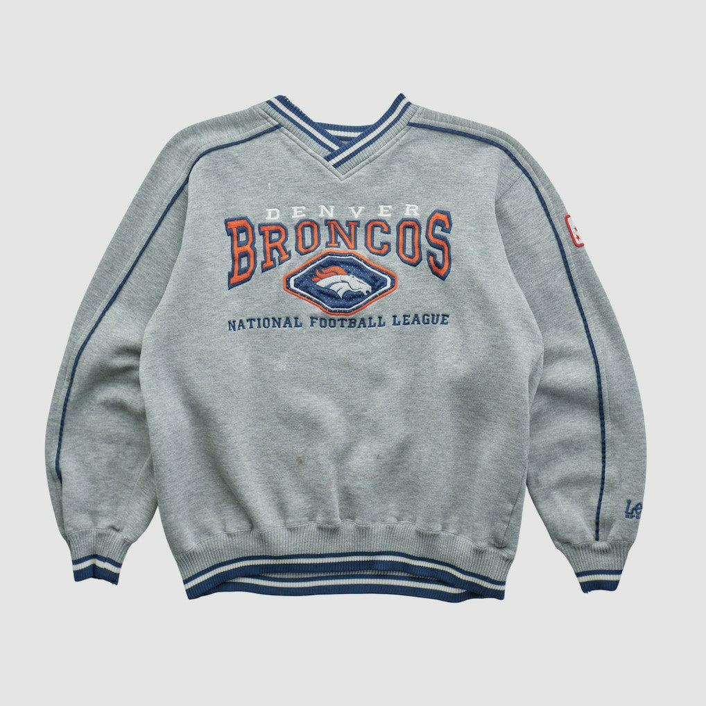 Denver Broncos Lee Apparel 90s Pullover Sweatshirt - Heather Gray Vintage outlet