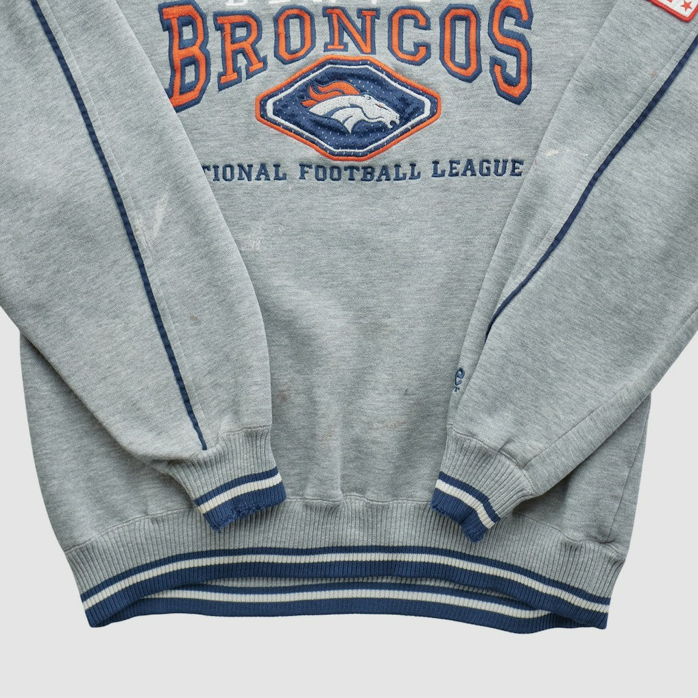 Denver Broncos Lee Apparel 90s Pullover Sweatshirt - Heather Gray Vintage outlet